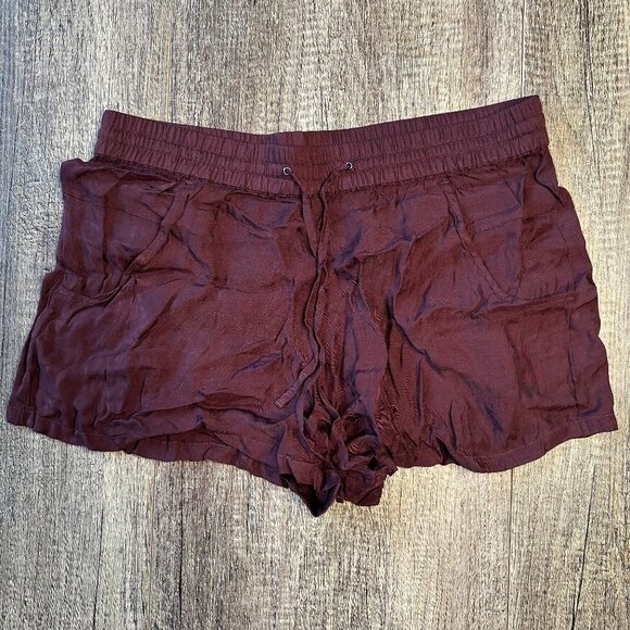 French Connection Burgundy Lounge Shorts - size 6 - Picture 1 of 4
